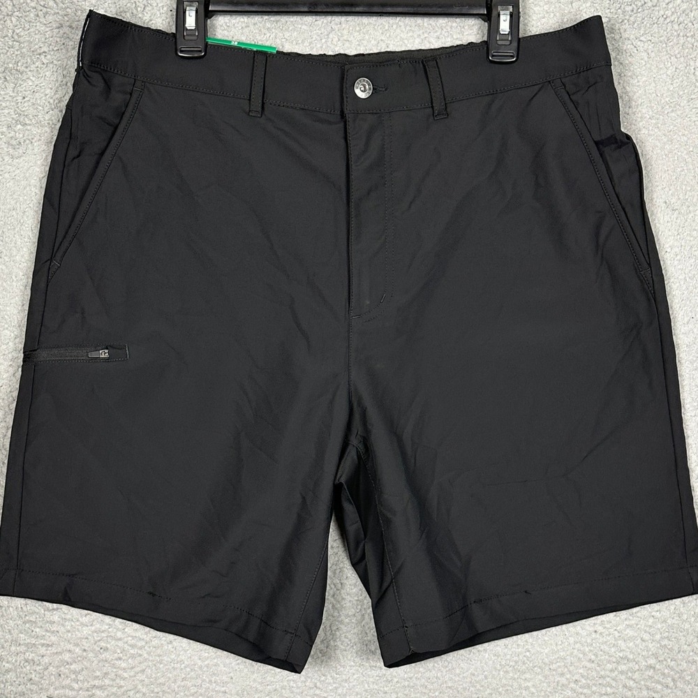 NEW Gerry Tech Shorts Mens 38 Performance Black Cargo Hiking Golf Flat Front